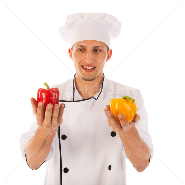 Cook with fresh paprikas Stock photo © ivonnewierink