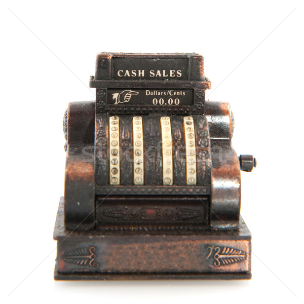 Caixa registradora cobre velho isolado branco dinheiro Foto stock © ivonnewierink