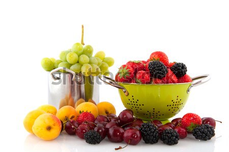 colander with fruit diversity Stock photo © ivonnewierink