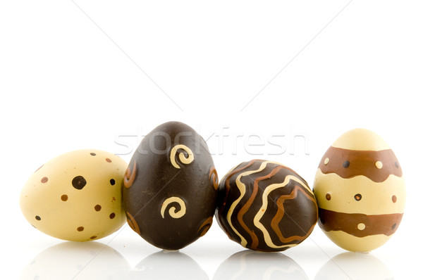 Imagine de stoc: Ciocolată · ouă · de · Paşti · decorare · izolat · alb · alimente