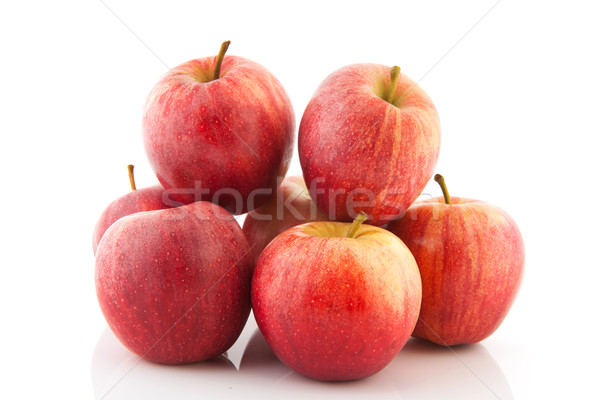 Foto stock: Frescos · rojo · manzanas · aislado · blanco