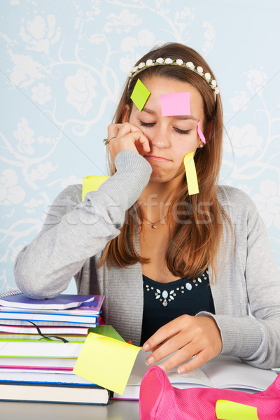 Teen girl with al lot to remember Stock photo © ivonnewierink