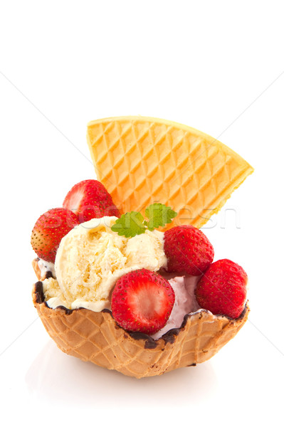 Strawberry ice cream Stock photo © ivonnewierink