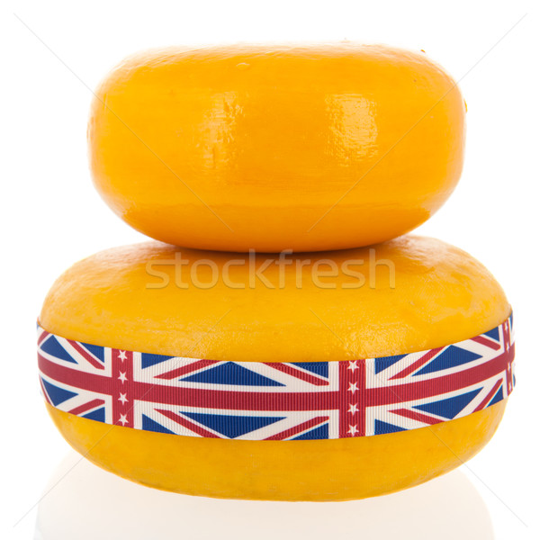 Cheddar kaas Engels brits vlag lint Stockfoto © ivonnewierink