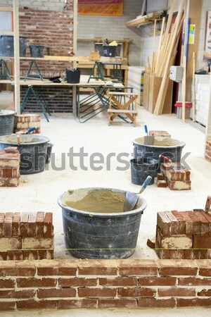 Trowel and bricks Stock photo © ivonnewierink