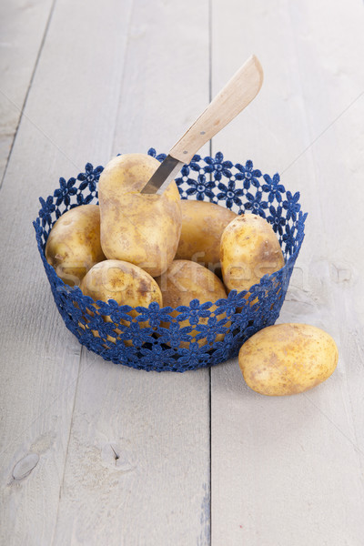 Foto stock: Batatas · cesta · faca · comida
