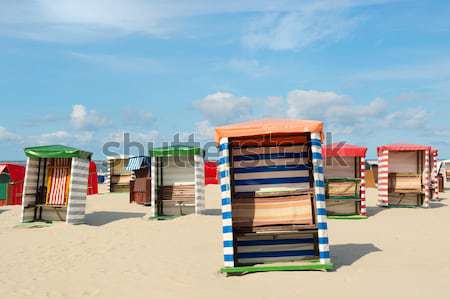 經典 沙灘椅 木 荷蘭人 濱 景觀 商業照片 © ivonnewierink