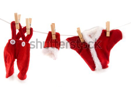прачечной Дед Мороз подвесной красный одежды Hat Сток-фото © ivonnewierink