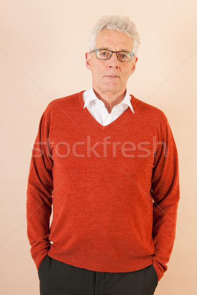Idős férfi portré ősz haj haj szemüveg Stock fotó © ivonnewierink
