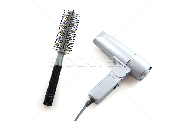 Outils cheveux commode brosse isolé blanche [[stock_photo]] © ivonnewierink