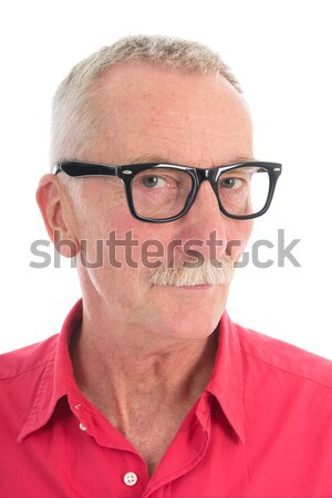 Aposentados homem retrato bigode vermelho camisas Foto stock © ivonnewierink