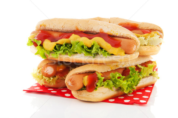 Hotdogs with bread rolls Stock photo © ivonnewierink