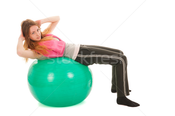 sport woman with ball training the abs Stock photo © ivonnewierink