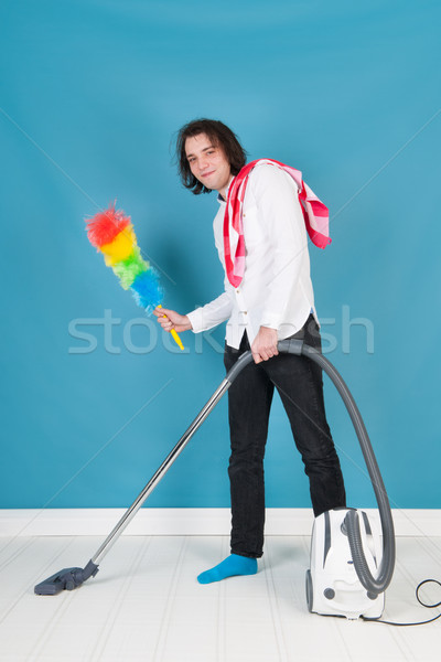 Man with cleaning equipment Stock photo © ivonnewierink