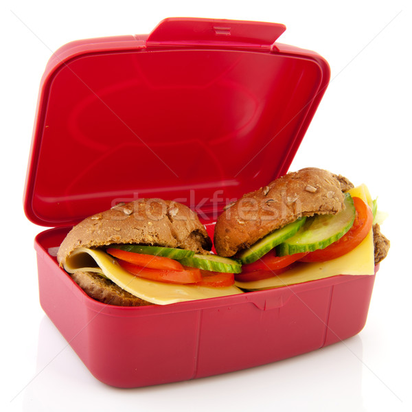 Lunchbox sănătos pâine roz maro Imagine de stoc © ivonnewierink