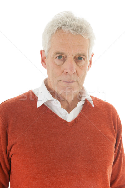 Holunder Mann Porträt isoliert weiß ältere Stock foto © ivonnewierink