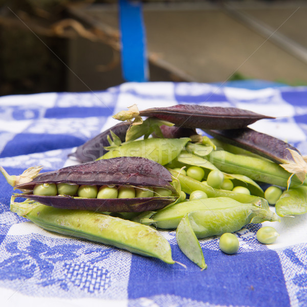 Open green peas and marrowfat peas Stock photo © ivonnewierink