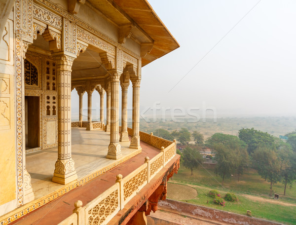 ősi erőd erkély galéria India utazás Stock fotó © ivz