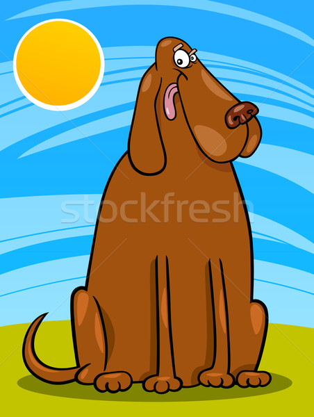 Nagy barna kutya rajz illusztráció vicces kék ég Stock fotó © izakowski