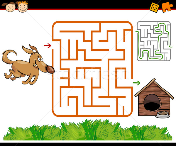 cartoon maze or labyrinth game Stock photo © izakowski