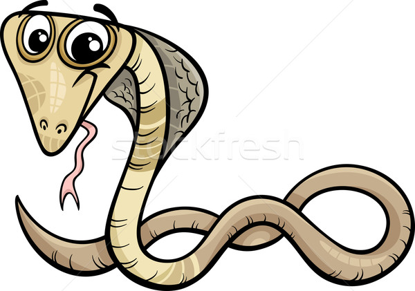 Cobra Tier Karikatur Illustration funny Schlange Stock foto © izakowski