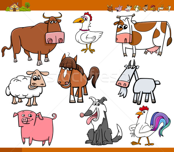 Animaux de la ferme cartoon illustration drôle [[stock_photo]] © izakowski