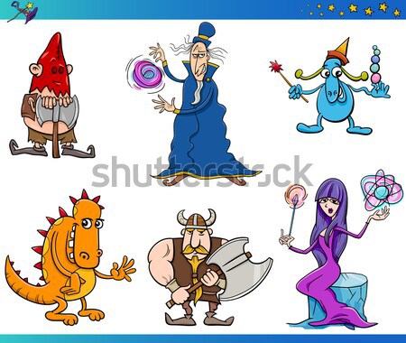 cartoon fantasy characters group Stock photo © izakowski