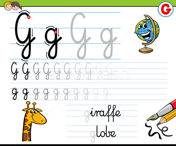 how to write letter G worksheet for kids Stock photo © izakowski