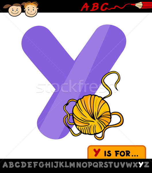 letter y with yarn cartoon illustration Stock photo © izakowski