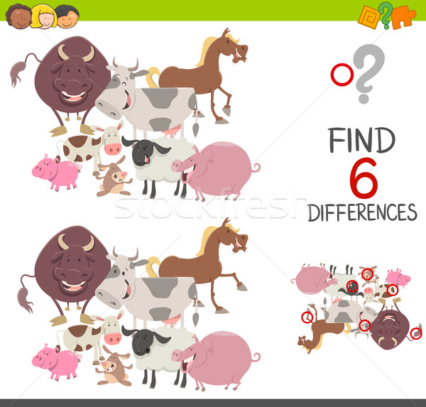 Différences jeu cartoon illustration [[stock_photo]] © izakowski