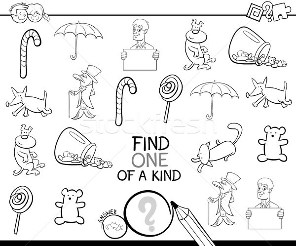 find one picture of a kind coloring book Stock photo © izakowski