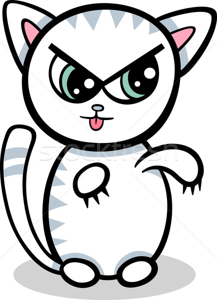 Karikatür kawaii kedi yavrusu örnek stil sevimli Stok fotoğraf © izakowski