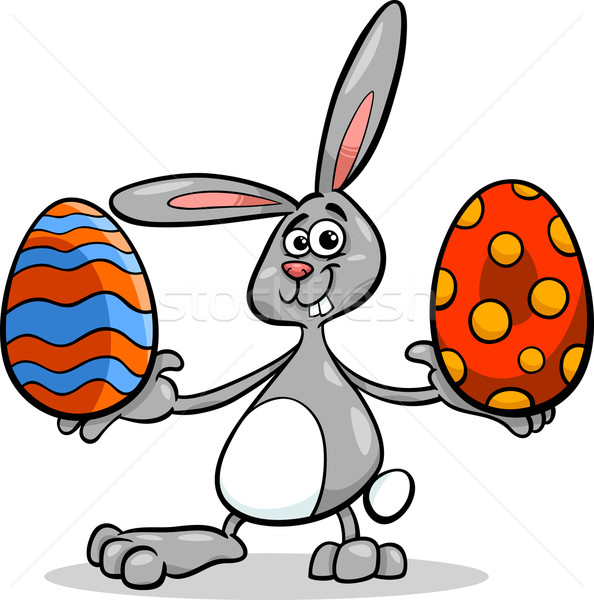 Vacaciones huevo de Pascua Cartoon ilustración funny Conejo de Pascua Foto stock © izakowski