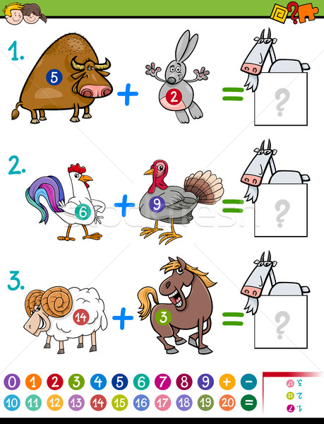 addition educational task for kids Stock photo © izakowski