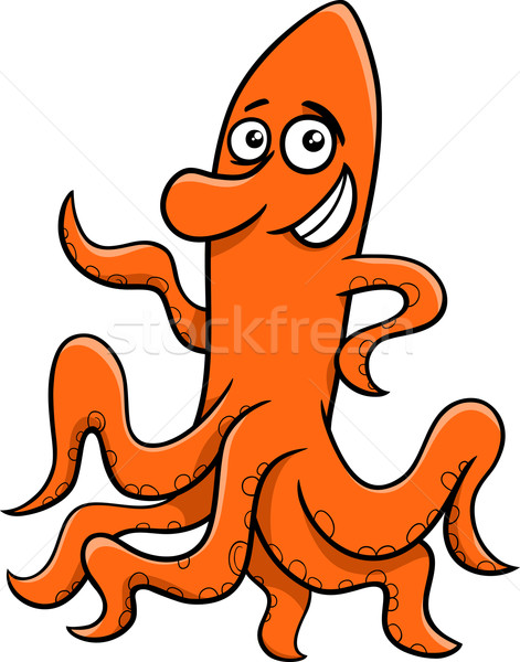 морем осьминога Cartoon иллюстрация смешные животного Сток-фото © izakowski