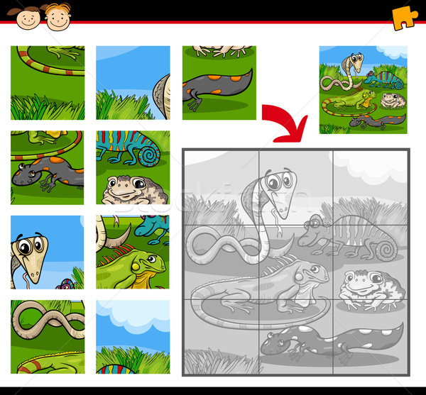 reptiles education jigsaw puzzle game Stock photo © izakowski