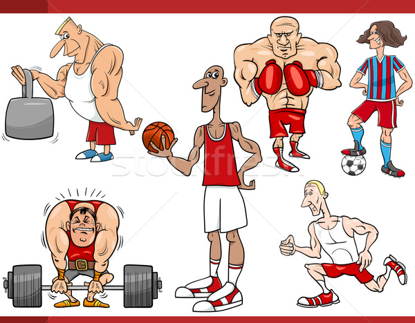Spor karikatür ayarlamak örnek disiplin spor Stok fotoğraf © izakowski