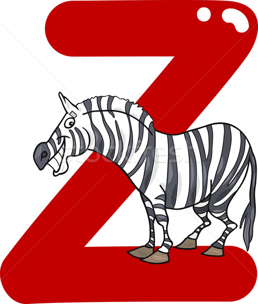Zebra cartoon ilustracja list książki dzieci Zdjęcia stock © izakowski