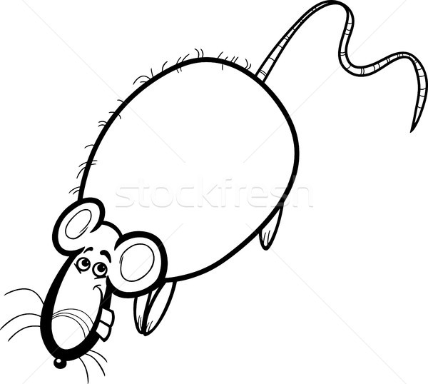 Sıçan boyama kitabı siyah beyaz karikatür komik Stok fotoğraf © izakowski