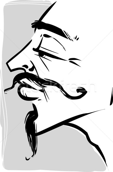 Vintage moço ilustração esboço desenho barba Foto stock © izakowski