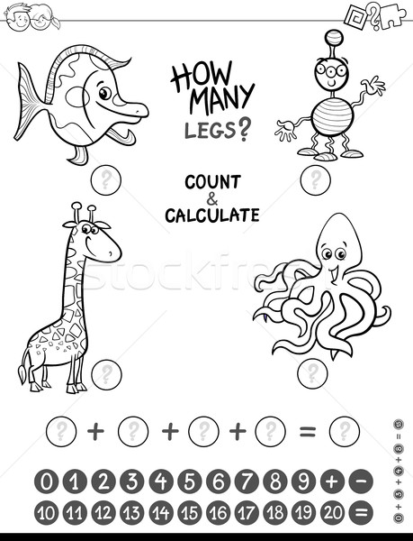 maths game coloring page Stock photo © izakowski