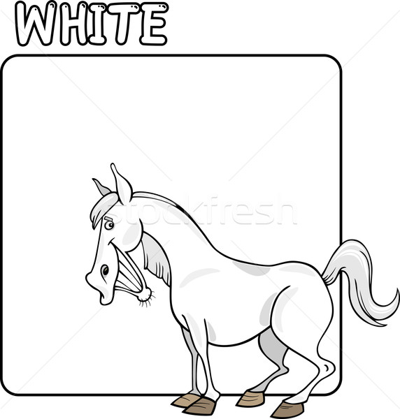 Color caballo blanco Cartoon ilustración ninos ninos Foto stock © izakowski