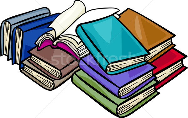 [[stock_photo]]: Tas · livres · cartoon · illustration · livre · design