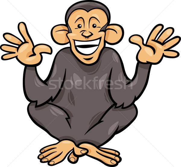 Csimpánz emberszabású majom állat rajz illusztráció vicces Stock fotó © izakowski