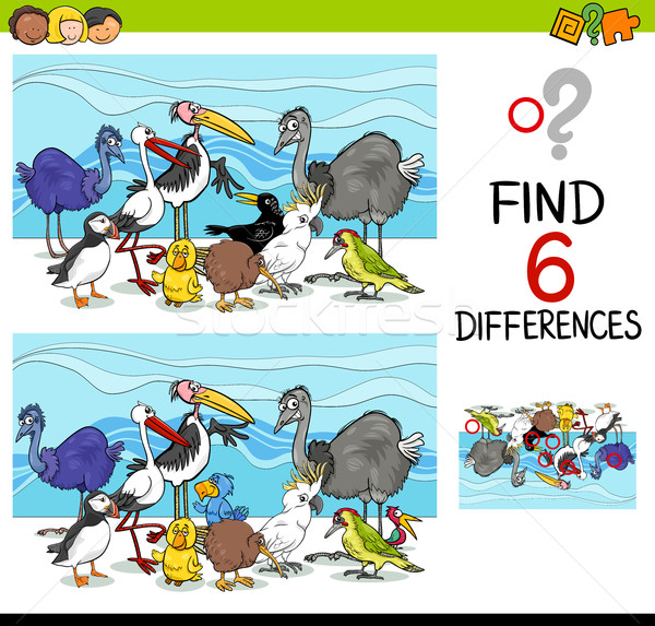 differences game with birds Stock photo © izakowski