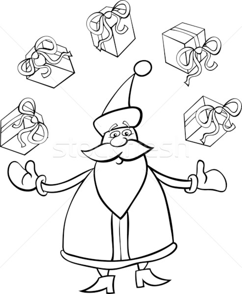 Kerstman cartoon illustratie grappig jongleren christmas Stockfoto © izakowski