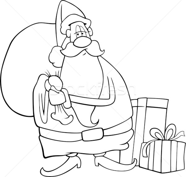 santa claus cartoon for coloring book Stock photo © izakowski
