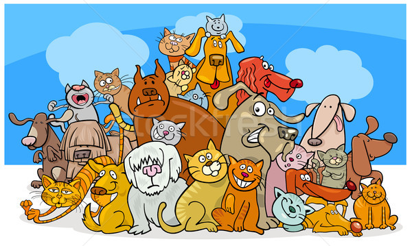 Karikatur Hund Katzen Zeichen Illustration Funny Vektor Grafiken C Igor Zakowski Izakowski Stockfresh