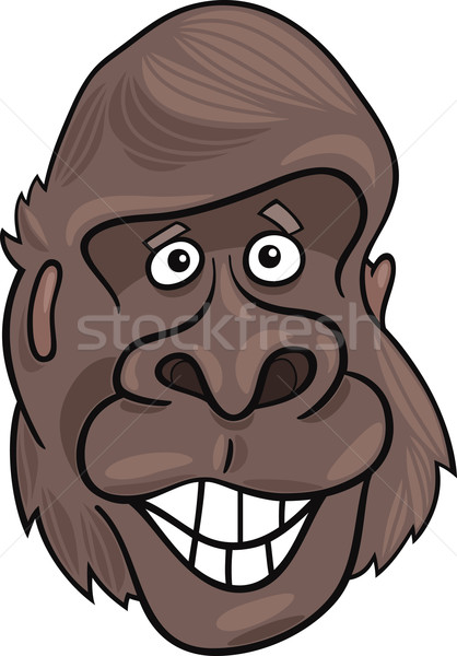 Gorille ape cartoon illustration drôle heureux Photo stock © izakowski