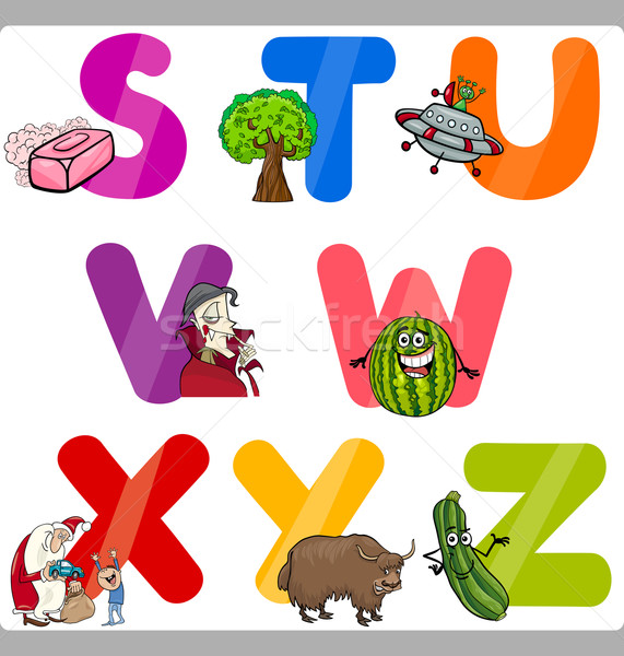 Bildung Karikatur Alphabet Briefe Kinder Illustration Stock foto © izakowski